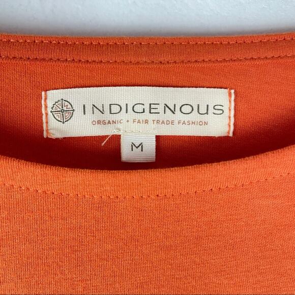Indigenous | Organic Cotton 3/4 Sleeve Top Orange - Picture 9 of 10